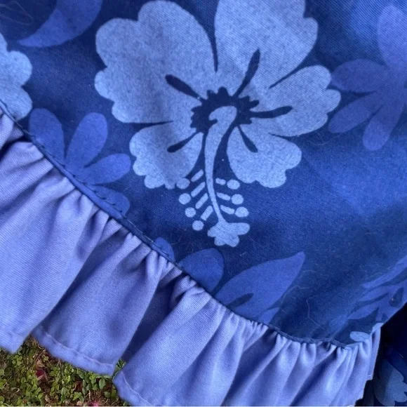 Princess Kaiulani Hawaiian Muumuu Royal Blue Maxi Dress Women’s 16 Vintage - Picture 12 of 13